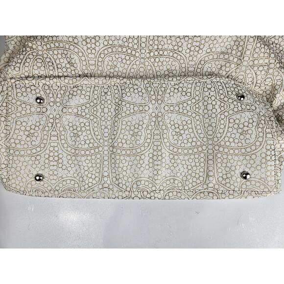 Donna Dixon Large Rope Handle Off-White & Gold Canvas Tote Bag - Picture 7 of 11